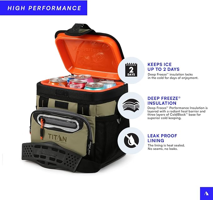 Titan by Arctic Zone Deep Freeze Cooler - Zipperless Hardbody Cooler - Deep Freeze Insulation, HardBody Liner, and SmartShelf