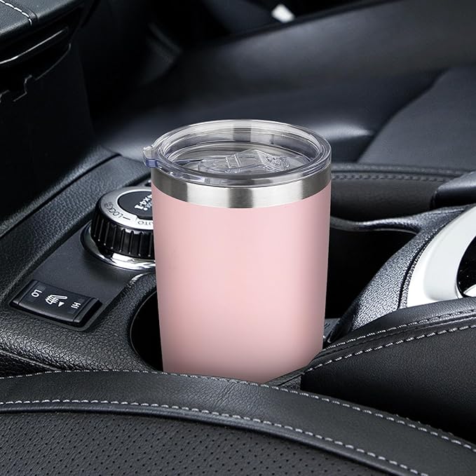 20oz Tumbler with Lid Stainless Steel Insulated Tumblers Travel Coffee Tumbler Bulk Double Wall Vacuum Insulated Water Cup Christmas Gifts for Women Men Her Him Home Office (Pink, 1pack)