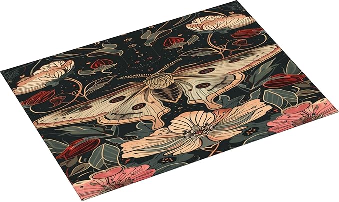 Vintage Butterfly Dish Drying Mat for Kitchen Counter Microfiber Super Absorbent Non-Slip Dish Drying Pad for Countertops Dishes Utensils Stylish Quick-Dry Machine Washable 18x24 Inch