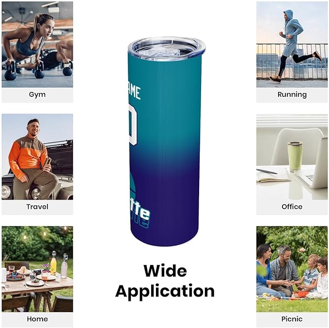 Custom Tumblers Stainless Steel Cup Personalized Basketball Insulation Travel Mug Add Your Name Number 20 oz Fans Gift for Men Women