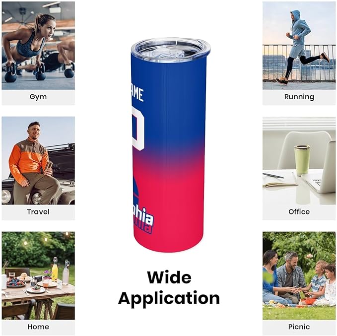 Custom Tumblers Stainless Steel Cup Personalized Basketball Insulation Travel Mug Add Your Name Number 20 oz Fans Gift for Men Women