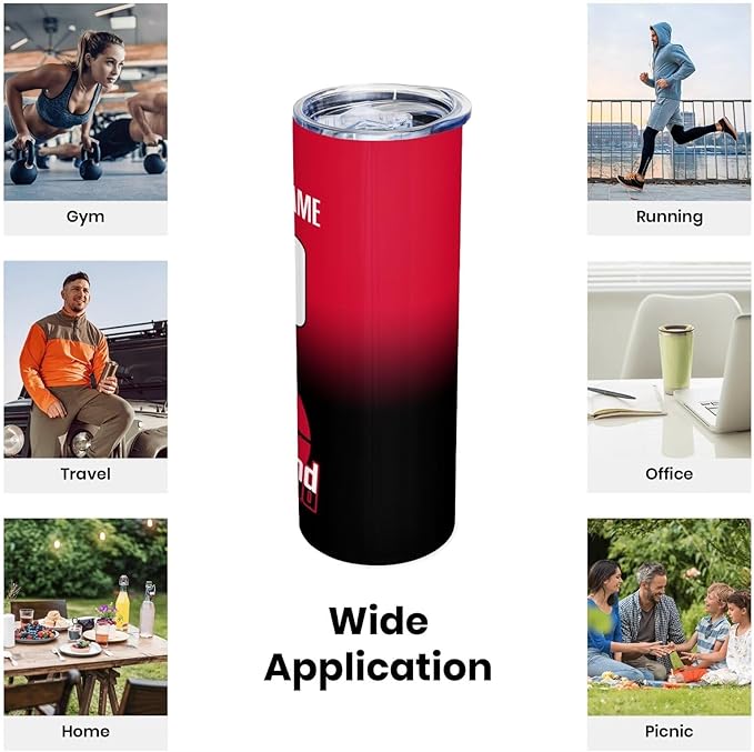 Custom Tumblers Stainless Steel Cup Personalized Basketball Insulation Travel Mug Add Your Name Number 20 oz Fans Gift for Men Women