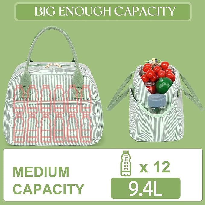 CAMTOP Lunch Box for Women Men Insulated Lunch Bag Lunch Tote Bag Leakproof Thermal Cooler Large Capacity for Travel Work School Picnic