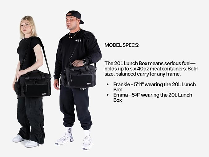 WOLFpak 20L Mini Tactical Lunch Box Cooler Bag - Water-Resistant 1000D Fabric, Insulated, Multiple Pockets, MOLLE & Patch Panel, Ideal for Work, Gym, Hiking (Alpha Black)