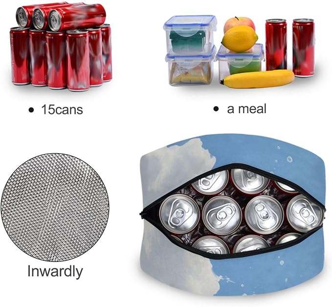 Bass Fish Lunch Bag for Women Men Reusable Insulated Lunch Tote Bag for Office Work School Picnic Hiking