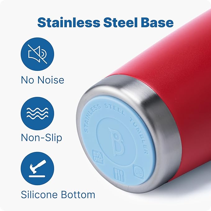 20 oz Insulated Tumbler with Handle Stainless Steel Travel Coffee Mug with Lid and Straw, Double Wall Tumbler Cups for Women and Men, BPA Free (Canyon Red)