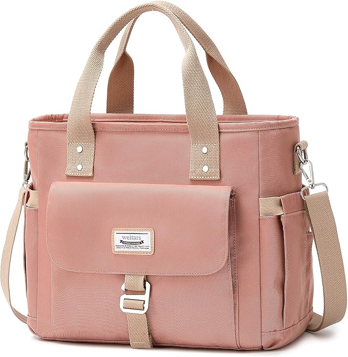 Weitars Lunch Bag for Women Work,Insulated Lunch Box Extra Large Lunch Tote Bag,Wide-Open Tote Cooler Bag With Removable Shoulder Strap with Side Pocket,Lunchbag For Picnic Hiking Beach