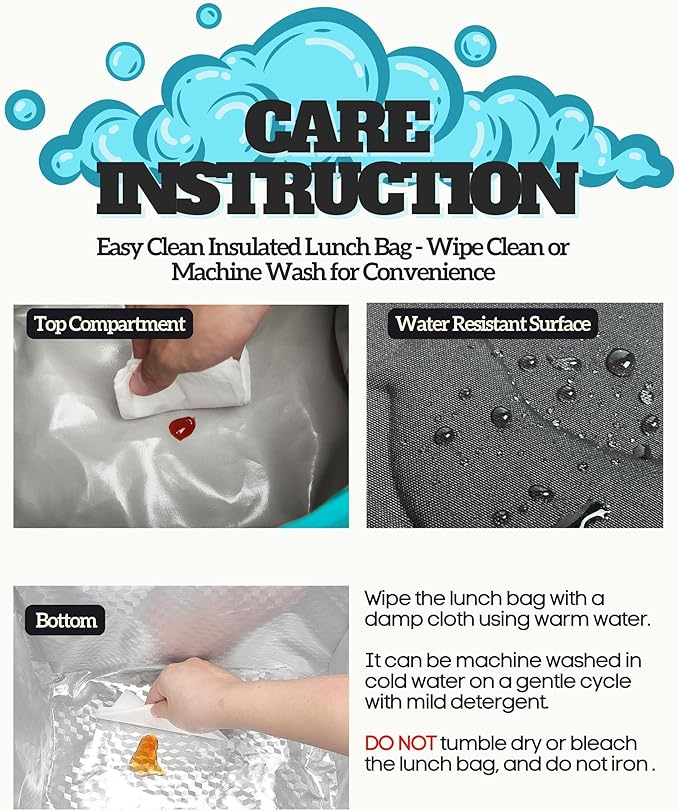 SUNNY BIRD Dual Compartment Lunch Bag Insulated Lunch Box for Women and Men (Black 01)