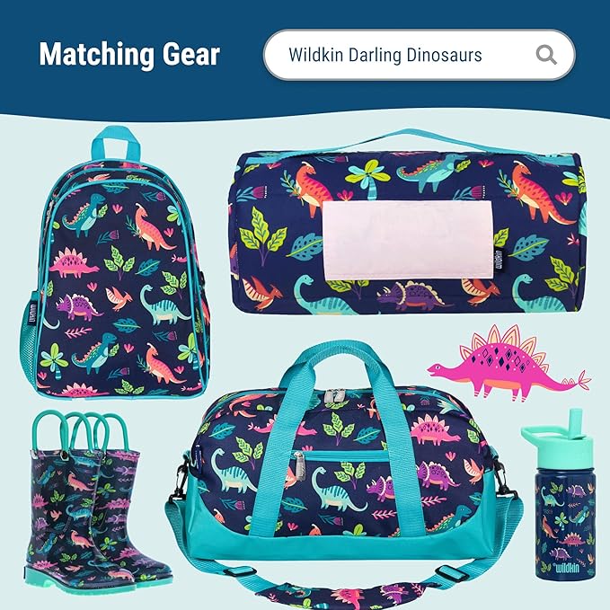 Wildkin Kids Insulated Lunch Bag – Reusable, Ideal for Hot/Cold Snacks, School & Travel - Darling Dinosaurs