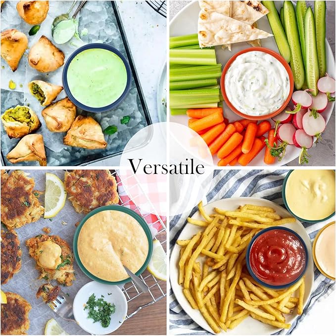 Wrova soy sauce dish 4 inch set of 8, small wheat straw plates 1.5oz for side dishes dishwasher safe, unbreakable plastic sauce dish for sushi,dishes,sauce...Colorful