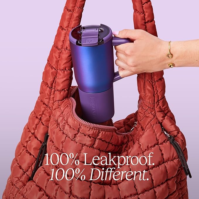 BrüMate Müv - 25oz 100% Leak Proof Insulated Coffee Mug with Handle & Lid - Stainless Steel Coffee Travel Mug - Double Walled Coffee Cup (Dark Aura)