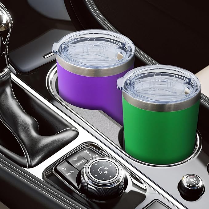 20oz Tumbler Bulk Stainless Steel Tumblers with Lid Vacuum Insulated Double Wall Travel Coffee Mug Powder Coated Tumbler Cup for Hot and Cold Drinks(Purple, 6 pack)