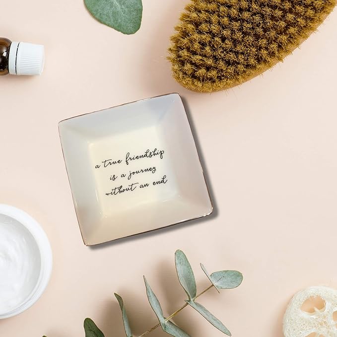 Simply Charmed Best Friend Gift for Women - Sentimental Gift - Birthday Gift for Friend - Ceramic Ring Dish for Her Jewelry