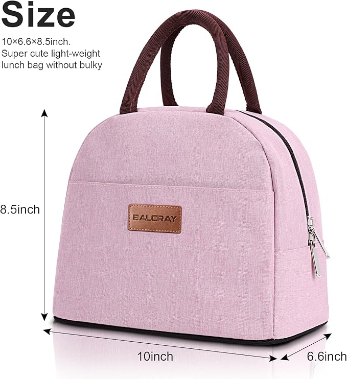 BALORAY Lunch Bag for Women Men Insulated Lunch Box for Adult Reusable Lunch Tote Bag for Work, Picnic or Travel (Pink)