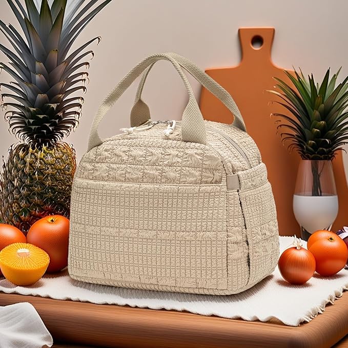 Bluboon Lunch Bag for Women Men Cute Corduroy Lunch Tote Bags Reusable Insulated Lunch Box Large Capacity Reusable Insulated Cooler for Work Picnic or Travel