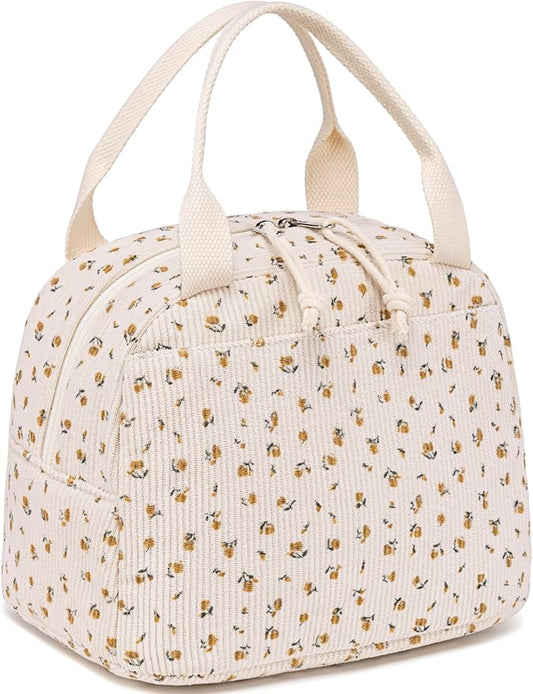 BTOOP Lunch Box for Women Men Cute Corduroy Lunch Bags Large Capacity Insulated Lunch Tote Bag For Work Travel Or Picnic