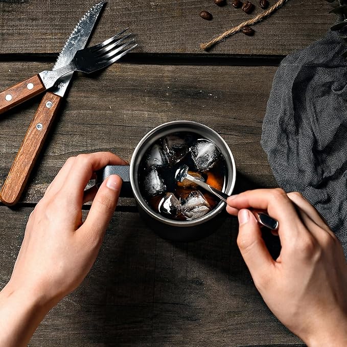 14 oz Stainless Steel Vacuum Insulated Tumbler with handle & MacSlider Lid, Dishwasher Safe & Spill Proof Coffee Cup, Travel Mug for Hot/Cold Drinks, Durable Design - Black