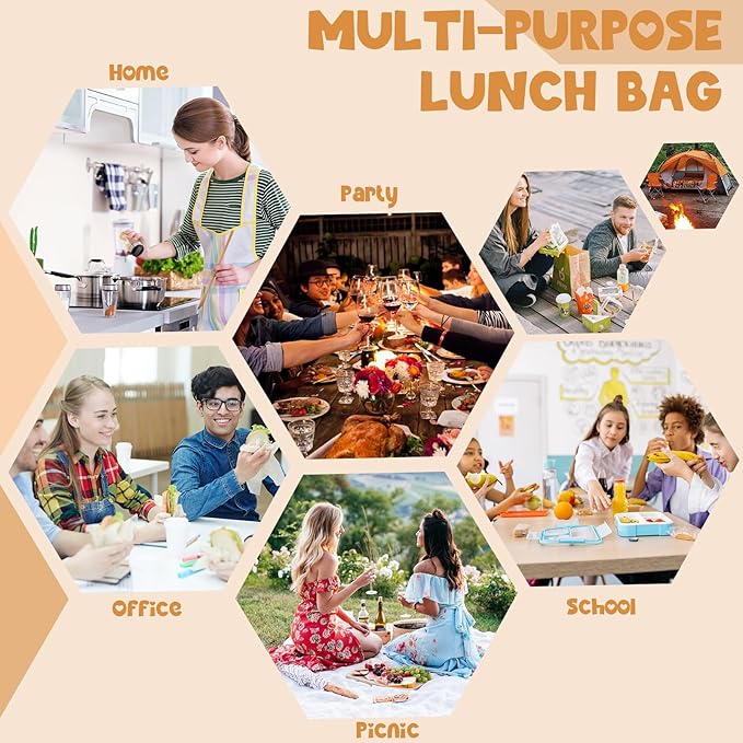 Bluboon Lunch Bag for Women Men Cute Corduroy Lunch Tote Bags Reusable Insulated Lunch Box Large Capacity Reusable Insulated Cooler for Work Picnic or Travel