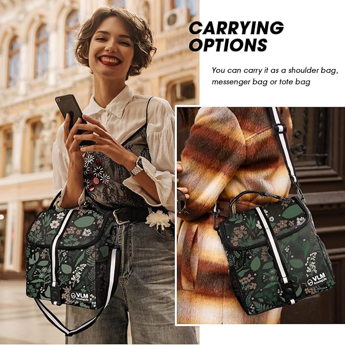 VLM Lunch Box for Women, Insulated Lunch Bag Women with Adjustable Shoulder Strap, Cute Lunch Tote Bag for Work,Picnic,Camping Big Size