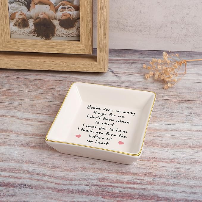 Thank You Gifts for Women Employee Appreciation Gifts for Coworker Friends Teacher Retirement Ceramic Trinket Tray Farewell Gift for Colleague Leaving Job