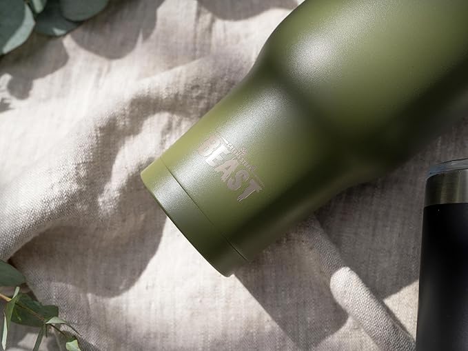 Beast 40 oz Tumbler Stainless Steel Vacuum Insulated Coffee Ice Cup Double Wall Travel Flask (Army Green)
