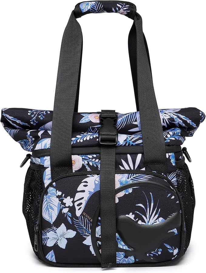 SUNNY BIRD Dual Compartment Lunch Bag Insulated Lunch Box for Women and Men (Hibiscus)