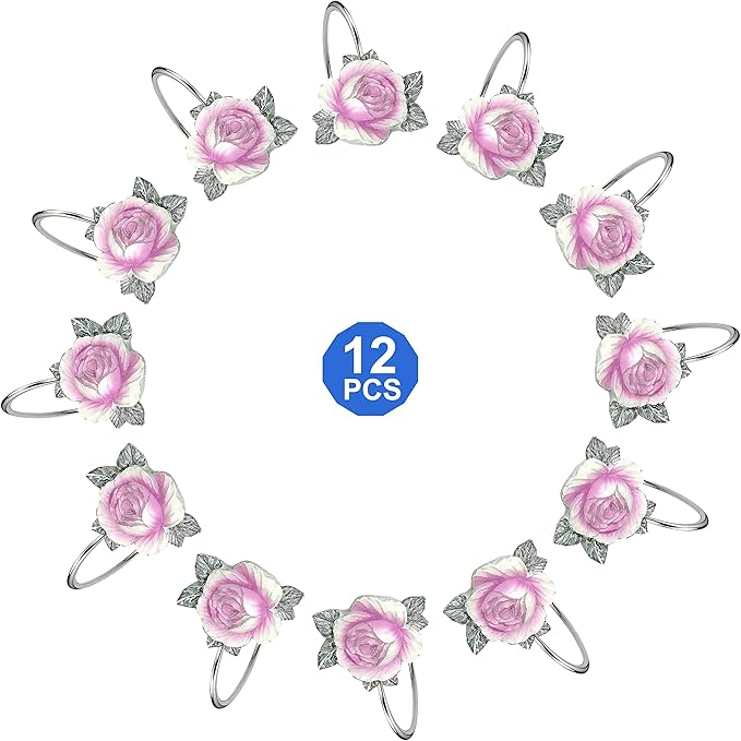 Popular Bath Shower Curtain Hooks, Michelle Collection, Set of 12, Lilac