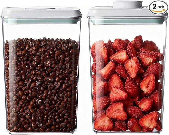 Pop Food Storage Containers Set Airtight Food Storage Containers with Pop Lids, Kitchen Pantry Organization and Storage, BPA Free, 2 x 2.8Qt