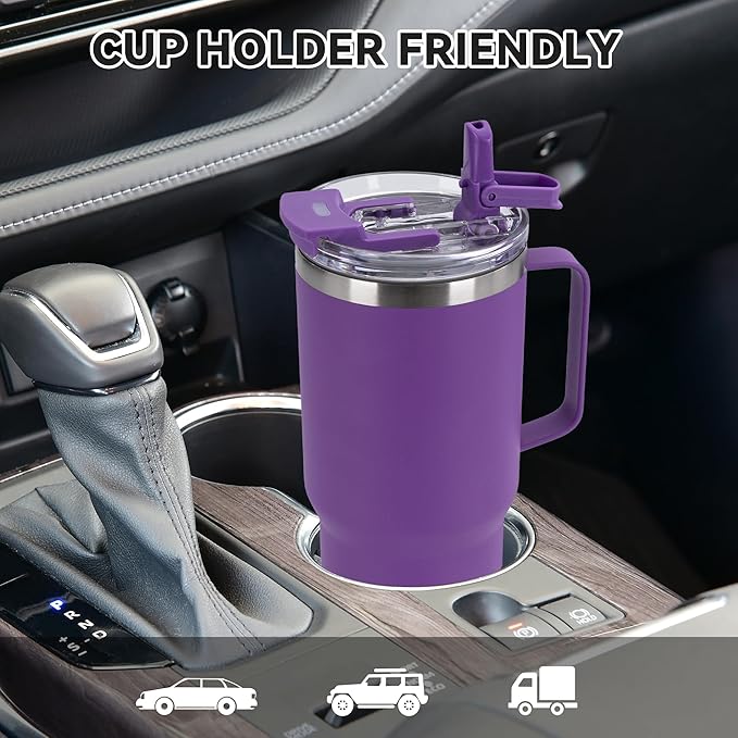 HASLE OUTFITTERS 30oz Tumbler Bulk with Handle, Insulated Travel Coffee Mug Set with Handle Leak-Proof Double Wall Stainless Steel Vacuum Tumblers Pack Metal Cup for Hot and Cold Drink