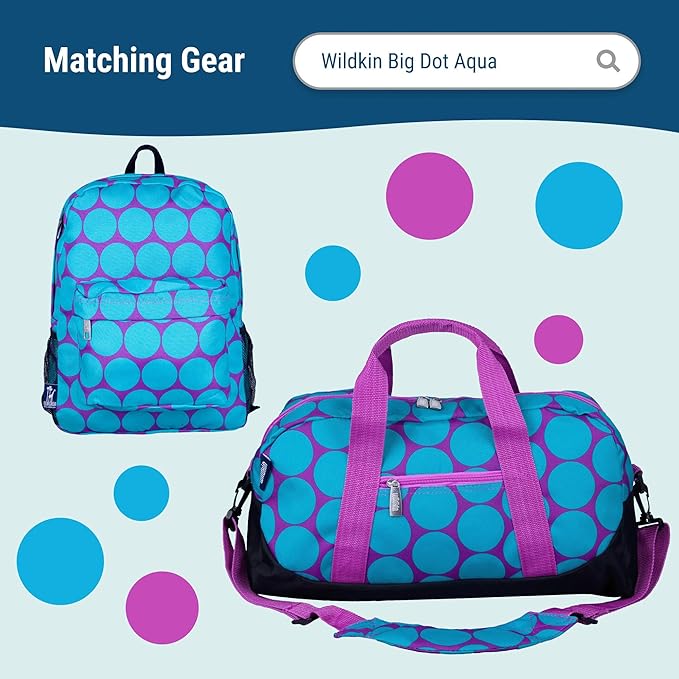 Wildkin Kids Insulated Lunch Box – Durable and Reusable for School & Travel - Big Dot Aqua