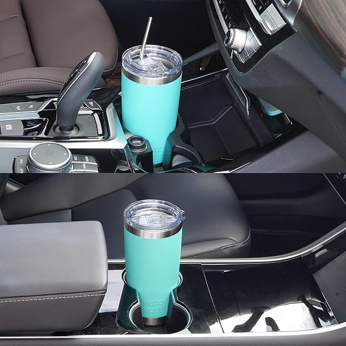 WETOWETO 20oz Insulated Stainless Steel Tumbler, Double Wall Vacuum Leak-proof Travel Coffee Mug, Powder Coated Water Cup (Cyan, 1 Pack)