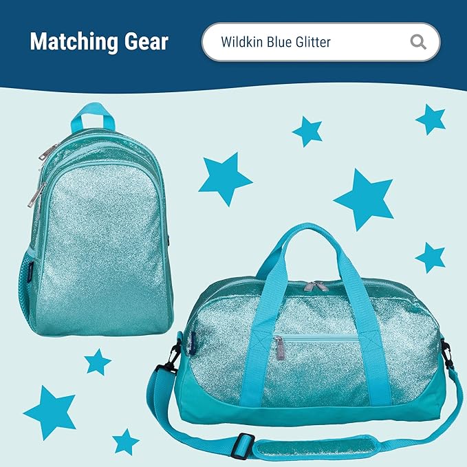 Wildkin Kids Insulated Lunch Box – Durable and Reusable for School & Travel - Blue Glitter
