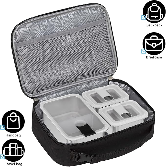 Stainless Steel Snack Box Containers for Kids, 3 Pack 12.8 oz Leak-Proof Microwave-safe Small Food Storage Container with Lid, Metal Compact Bento Lunch Box Container for School Travel