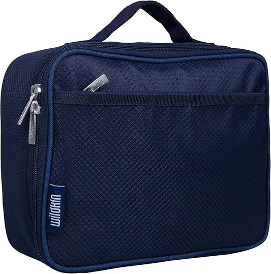 Wildkin Kids Insulated Lunch Box – Durable and Reusable for School & Travel - Rip-Stop Blue