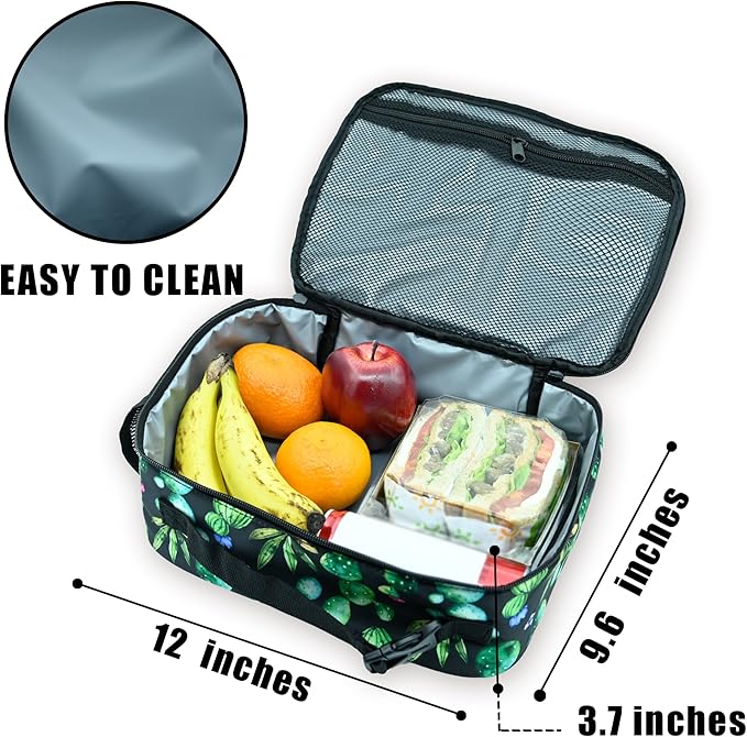 Cactus Lunch Box Insulated Reusable Lunch Bag Tote Cooler for Women Men Boy Girl School Work Office Picnic