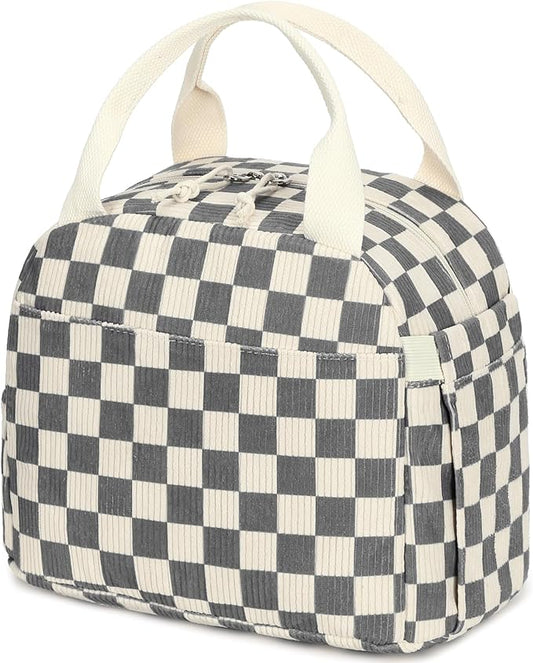 Bluboon Lunch Bag for Women Men Cute Corduroy Lunch Tote Bags Reusable Insulated Lunch Box Large Capacity Reusable Insulated Cooler for Work Picnic or Travel