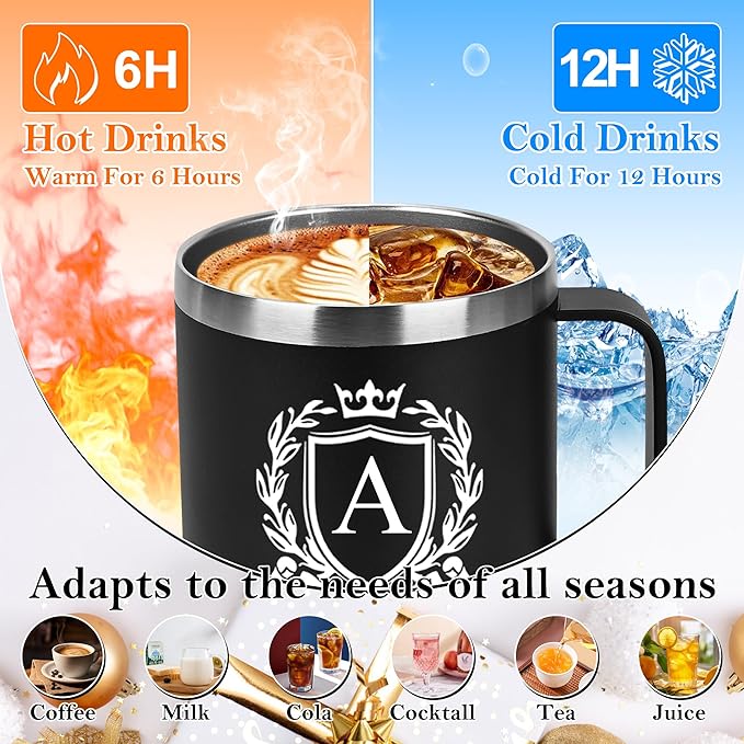 14 Oz Insulated Coffee Mug with Lid Travel Large Cup White Elephant Adults 30 Christmas Gag Fun Weird Unisex Holiday Best Cool Nice Novelty Useful Unique Men Prank Dirty Secret Santa Exchange Gifts