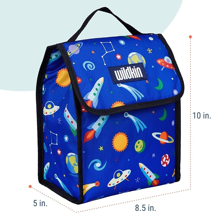Wildkin Kids Insulated Lunch Bag – Reusable, Ideal for Hot/Cold Snacks, School & Travel - Out of this World