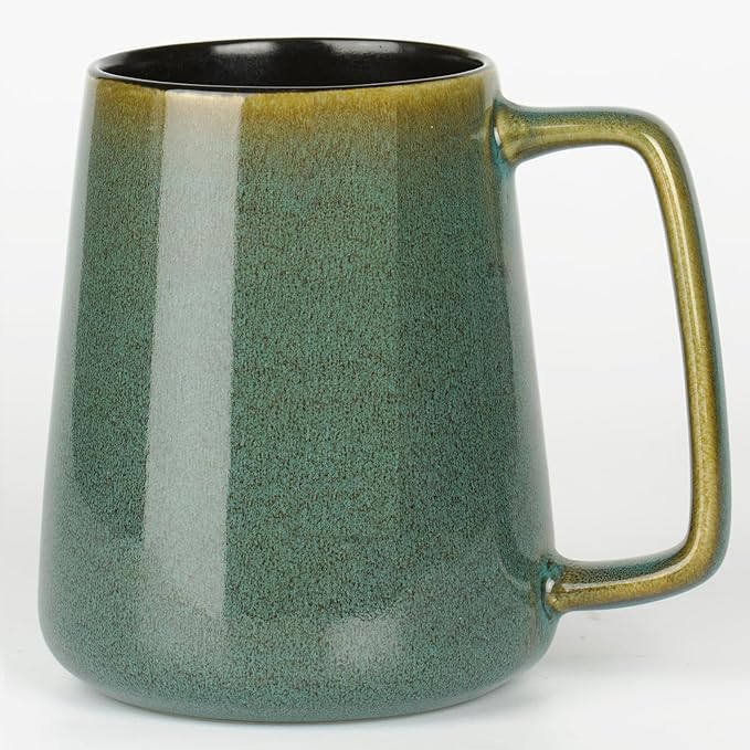24 OZ Extra Large Ceramic Coffee Mug, Jumbo Coffee Mugs, Big Tea Cups with a Large Handle for Office and Home, Microwave and Dishwasher Safe (24 OZ Green)