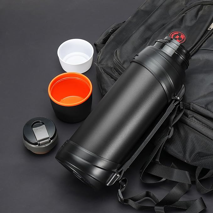 85oz Large Coffee Thermoses for Travel - Insulated Water Jug Classic Vacuum Bottle with Plastic Cup - Stainless Steel Thermos for Hiking Fishing