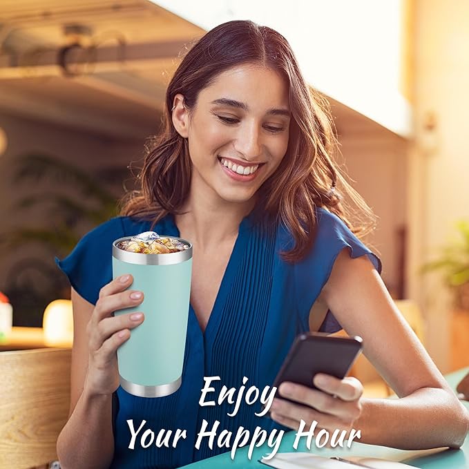 20 oz Tumblers Bulk Stainless Steel Tumbler with Lid Double Wall Vacuum Insulated Coffee Mug 20oz Powder Coated Cup for Hot and Cold Drinks, Turquoise, 12 pack