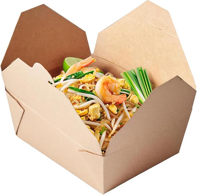 CIAO! Kraft Take Out Microwavable Food Containers, 48 oz No.8 (300/case)