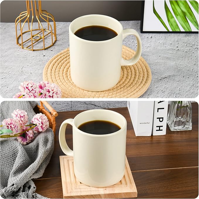 29oz Extra Large Ceramic Coffee Mug with Handle for Office and Home (29ozCream)