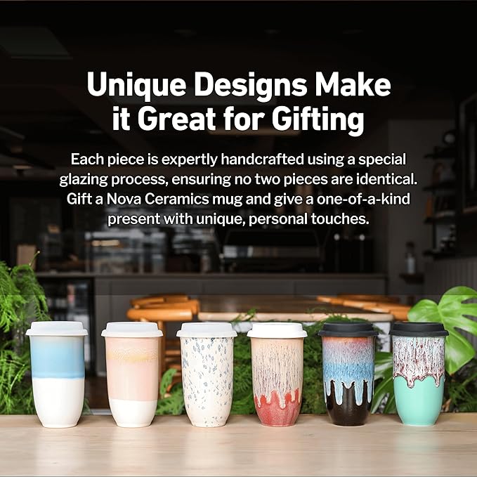 Travel Mug On the Go Coffee Tumbler Microwave & Dishwasher Safe Green Tumbler - Gifts For Women Men Him Her 16oz Nebula