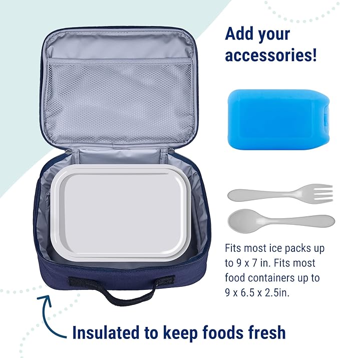Wildkin Kids Insulated Lunch Box – Durable and Reusable for School & Travel - Whale Blue