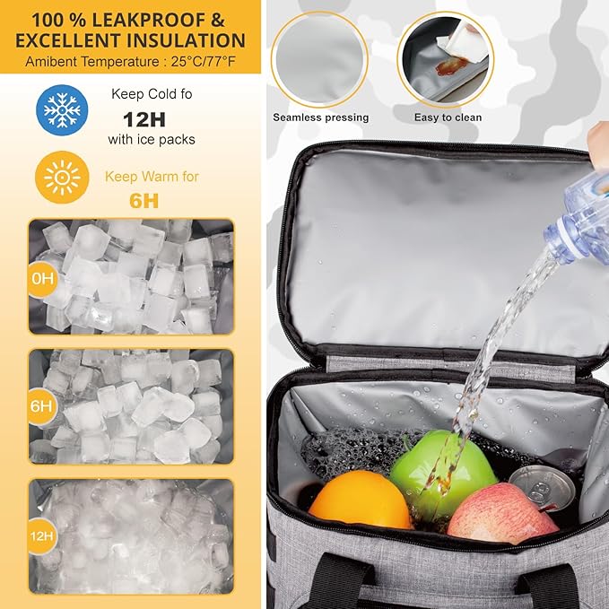 Tactical Backpack Cooler,Lunch Backpack for Men Adults Work with Handle，Soft Cooler Backpack Insulated Waterproof Leak Proof