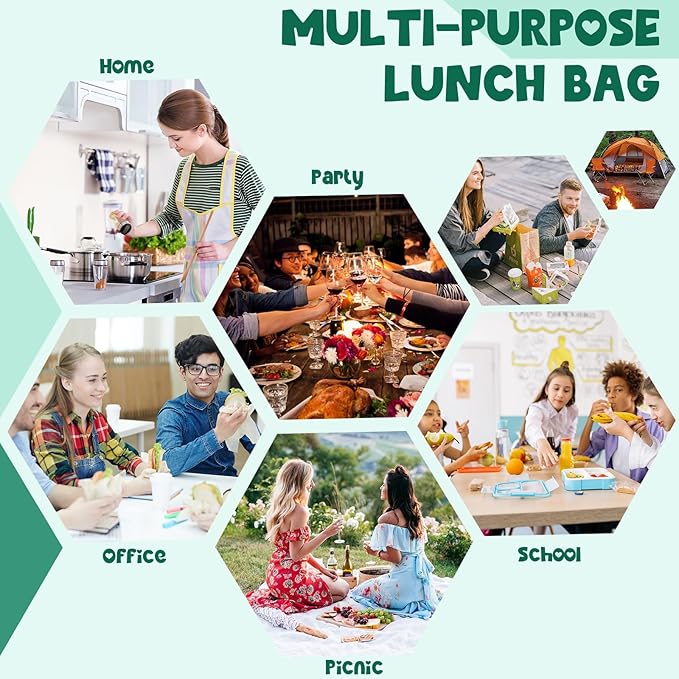 Bluboon Lunch Box for Women men Insulated Cute Corduroy Lunch bag, Reusable Cooler Bag for Work, Picnic, Travel