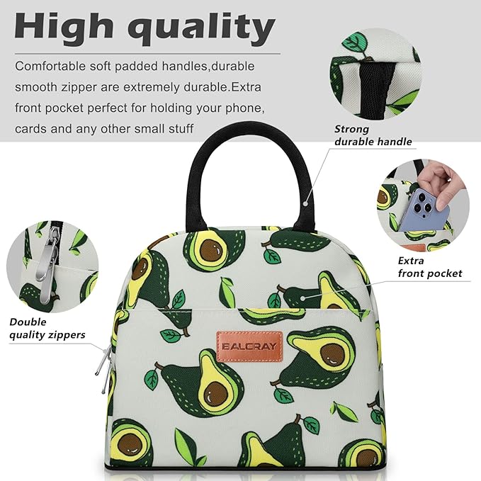 BALORAY Lunch Bag for Women Men Insulated Lunch Box for Adult Reusable Lunch Tote Bag for Work, Picnic or Travel