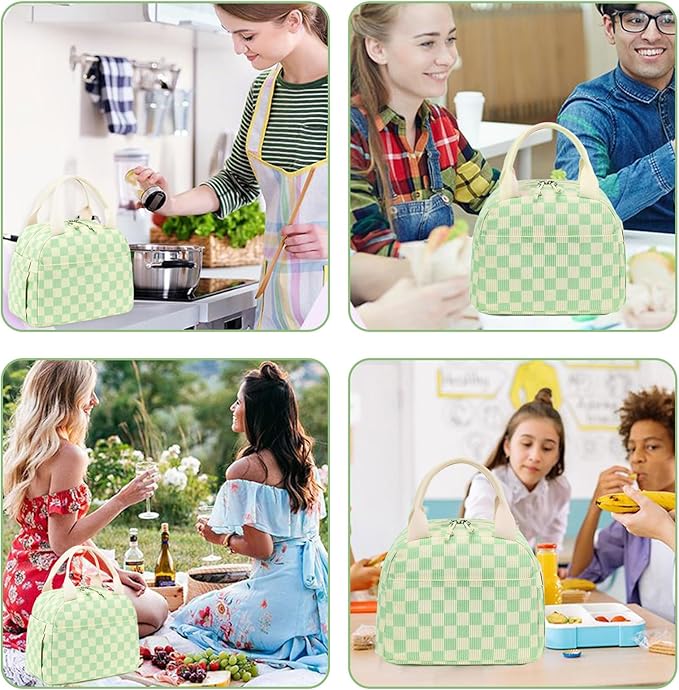 Bluboon Lunch Box for Women men Insulated Cute Corduroy Lunch bag, Reusable Cooler Bag for Work, Picnic, Travel