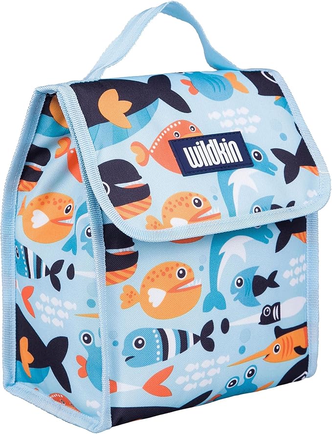 Wildkin Kids Insulated Lunch Bag – Reusable, Ideal for Hot/Cold Snacks, School & Travel - Big Fish